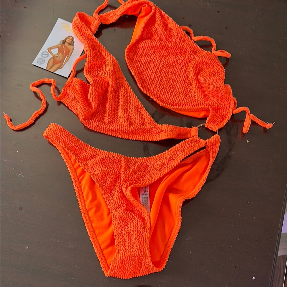 Vibrant Orange One-Piece Swimsuit - Picture 3 of 4